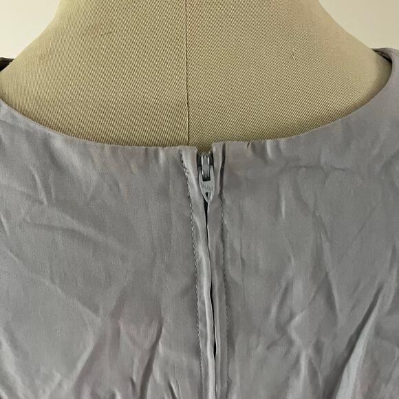 Vintage Gray Sheath Dress w Gold Chain Belt Sz 12 Office Mod Madmen Retro - Picture 5 of 9